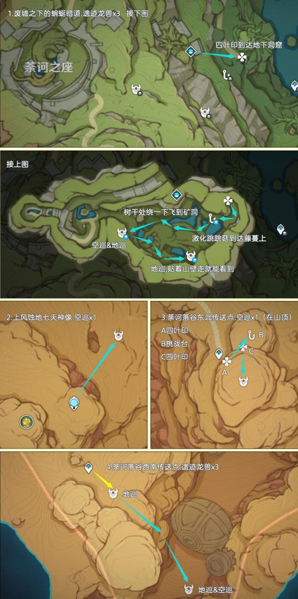 原神遗迹龙兽位置大全 遗迹龙兽分布图路线