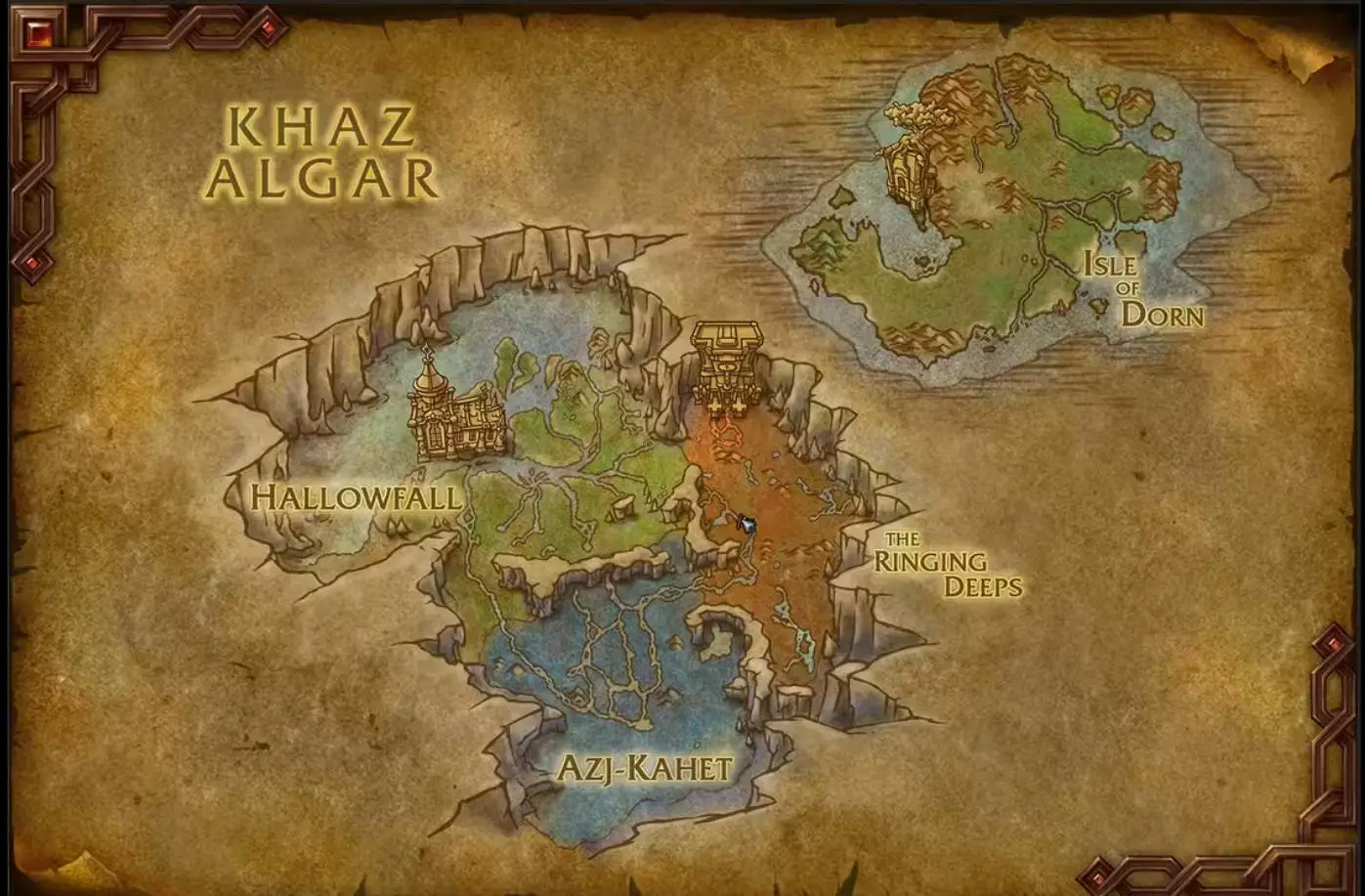 《魔兽世界》“地心之战”卡兹阿尔加大陆地图曝光 
